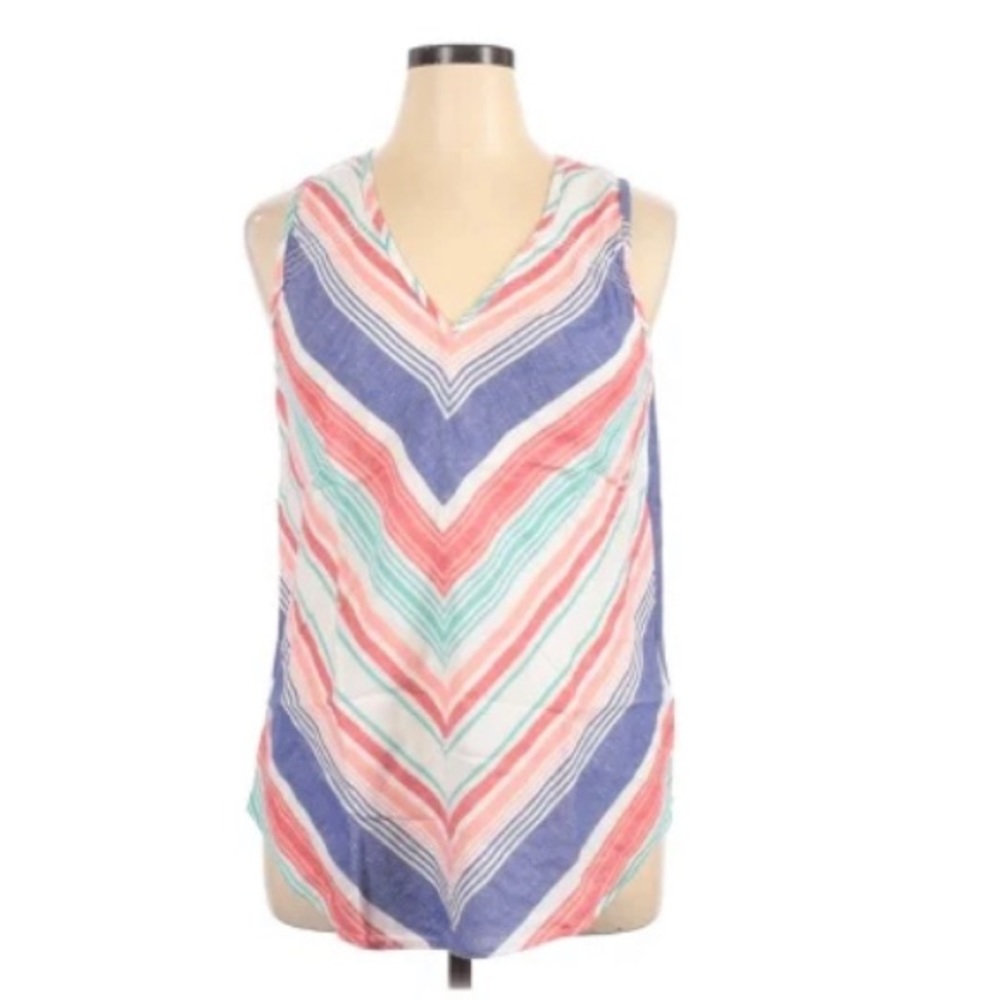 Natural Reflections linen/cotton blend tunic top . Cool for summer V neck Lge